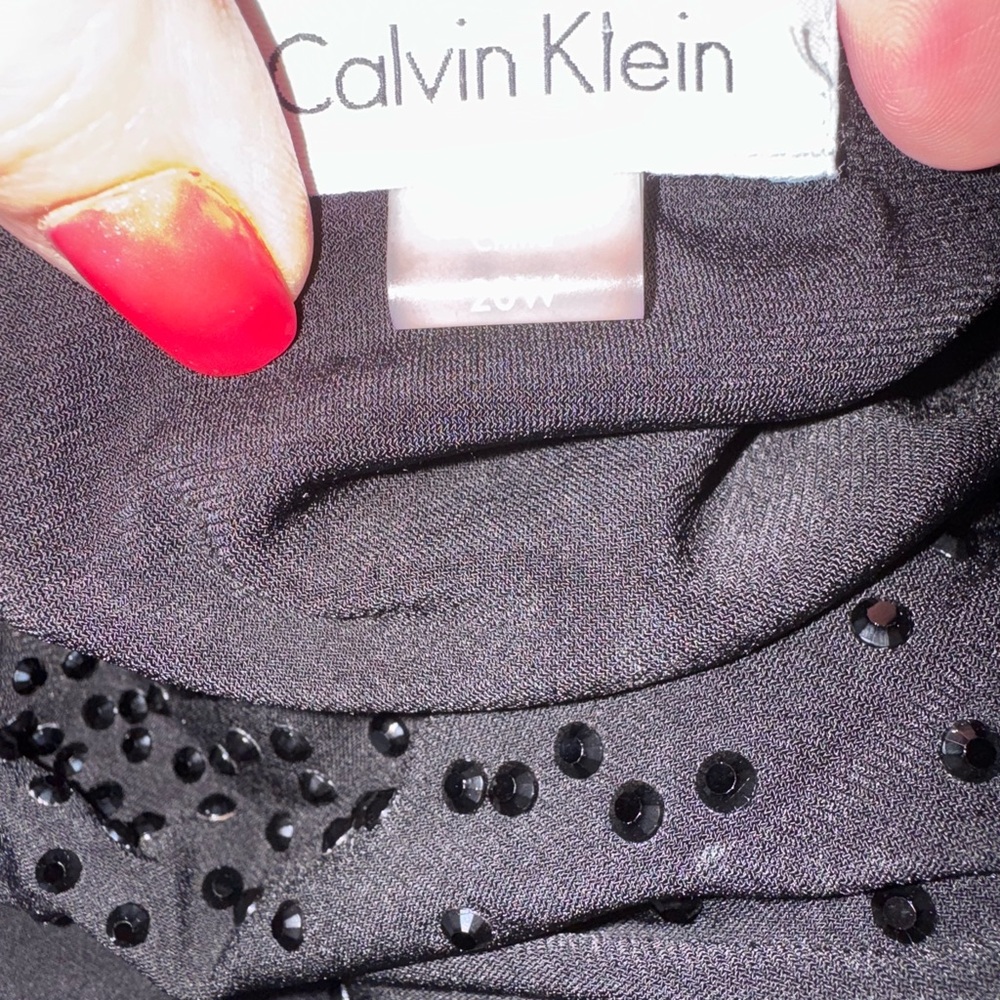 Calvin Klein Black Dressy Dress Keyhole Opening & Sparkle SIZE: 20 #CL - Picture 7 of 10